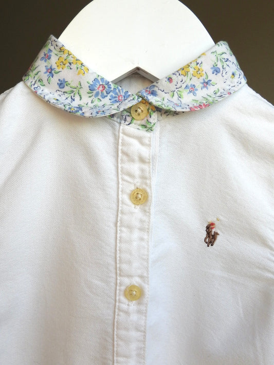 Vintage 90s/00s Ralph Lauren White Floral Short Sleeve Dress 12M