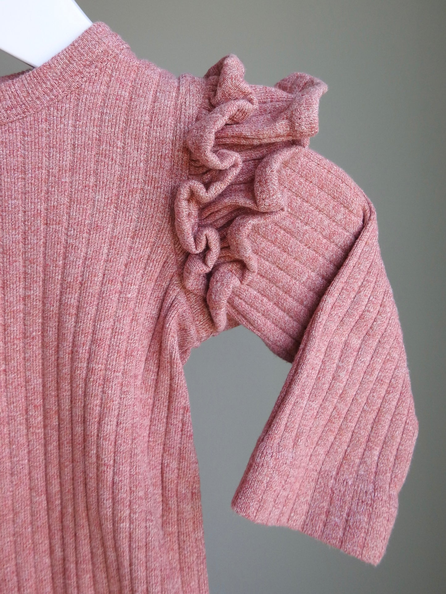 Kate Quinn Pink Long Sleeve Ruffle Bodysuit 0-3M