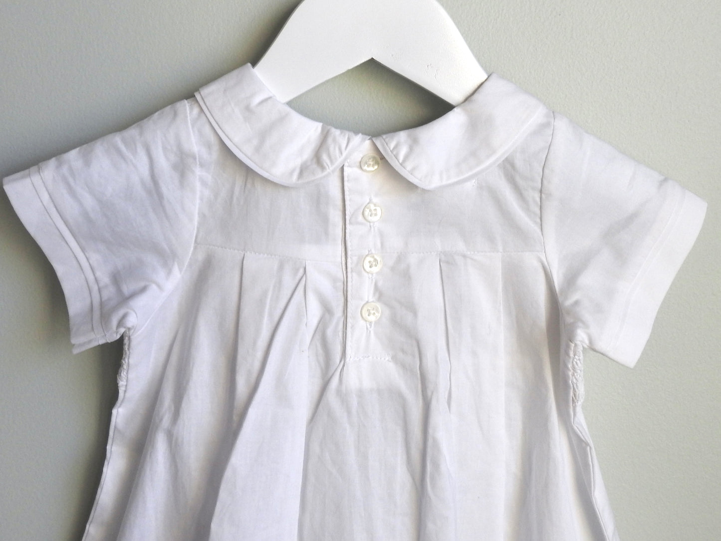 NWT Mud Pie White Smocked Christening Gown 0-6M