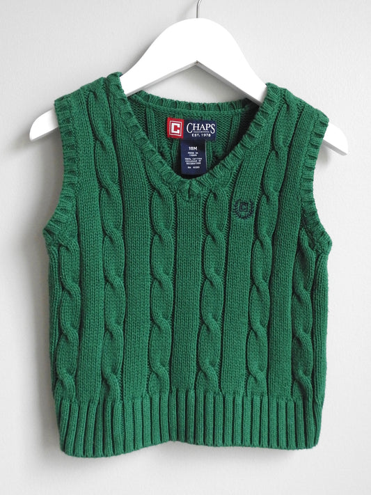 Chaps Green Sweater Vest 18M