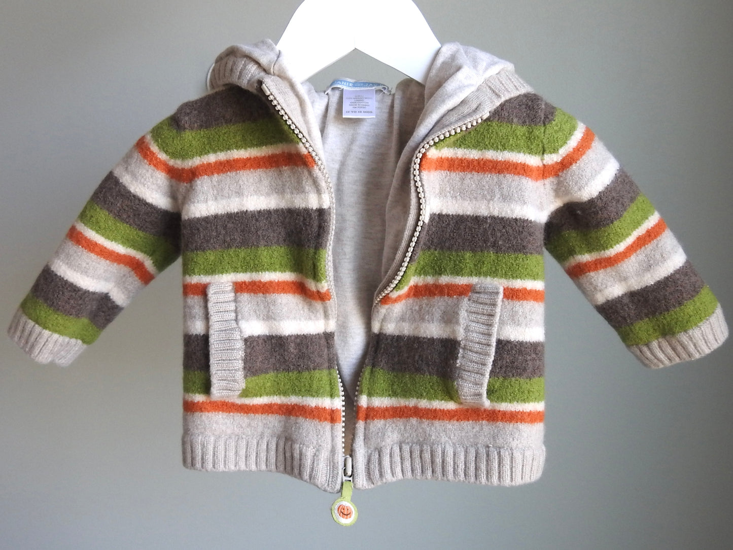 Vintage 2004 Janie & Jack Merino Wool Pumpkin Jacket 12-18M