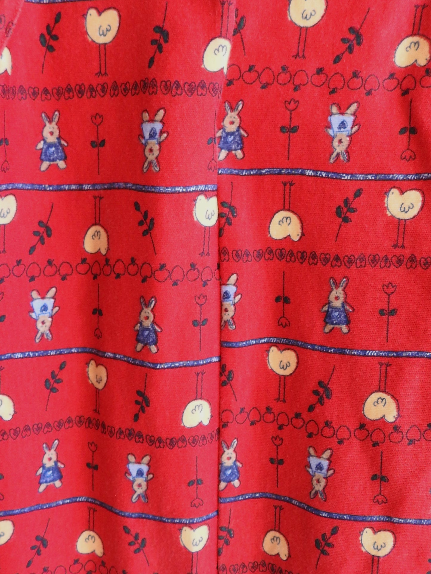 Vintage 80s/90s Healthtex Red Blue Animal Print Romper 12M
