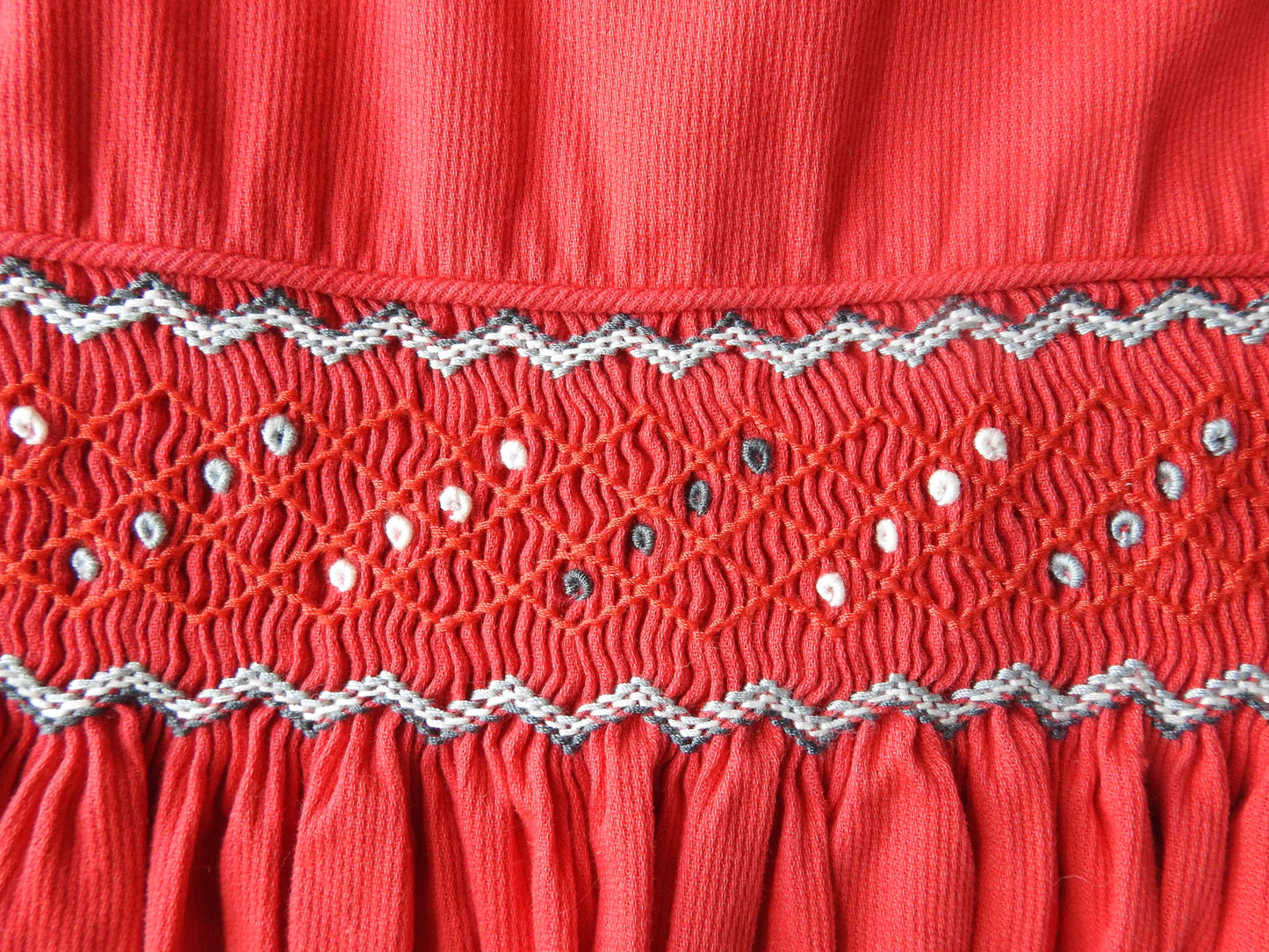 Edgehill Collection Red Corduroy Smocked Dress 4Y