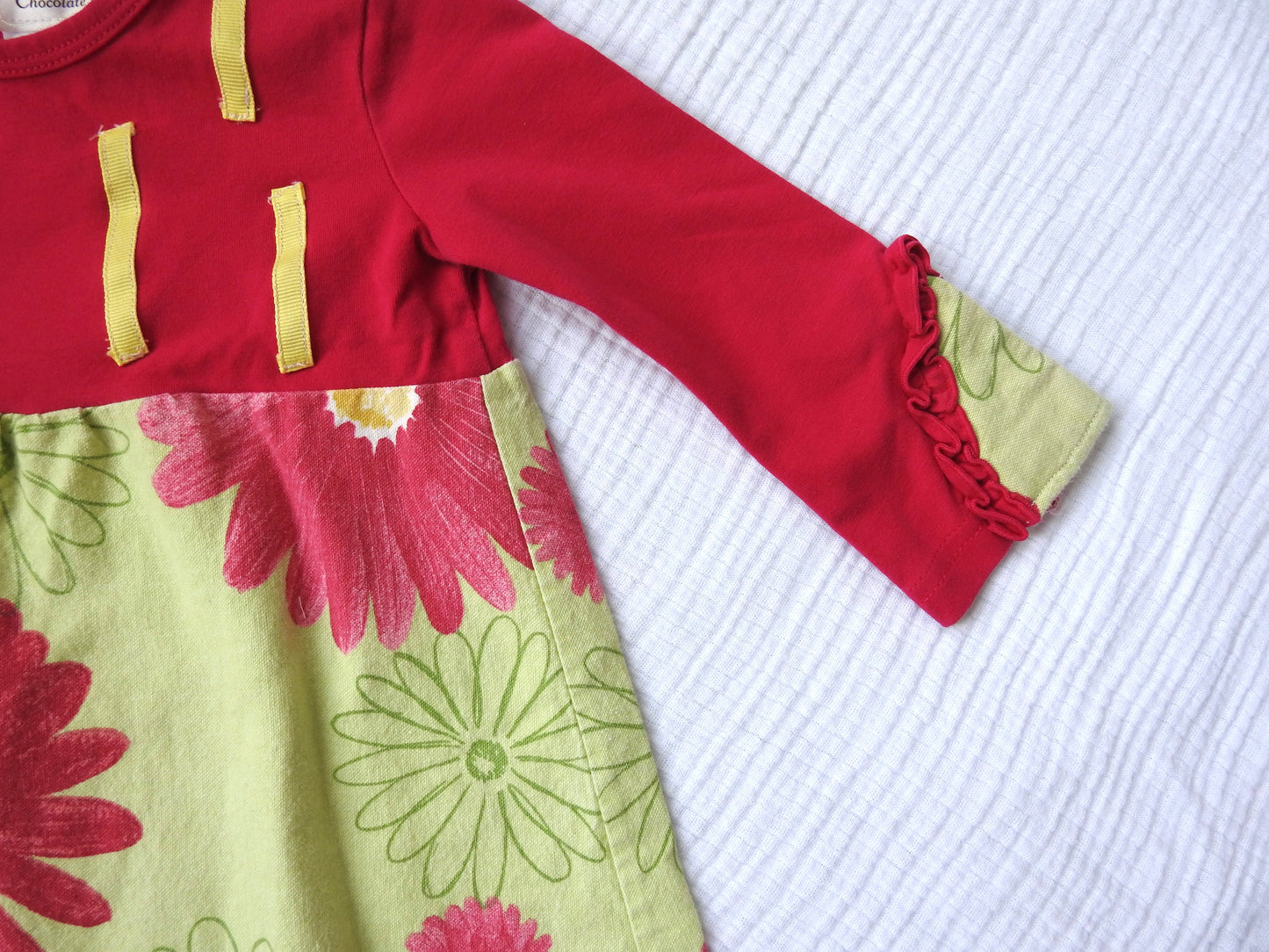 Vintage 90s/00s The Chocolate Cat Pink Green Floral Dress 12M