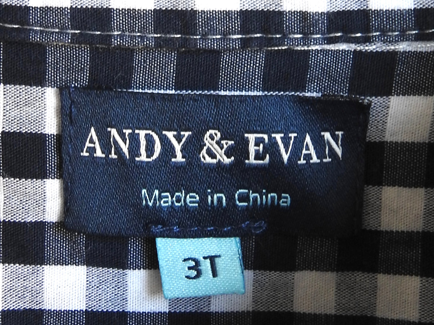 Andy & Evan Navy White Checked Long Sleeve Button Down Shirt 3Y