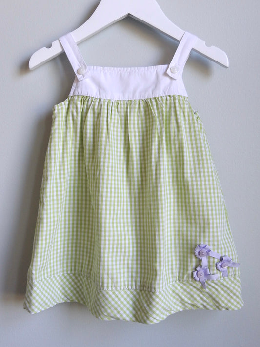 2008 Gymboree Green Gingham Dress 6-12M