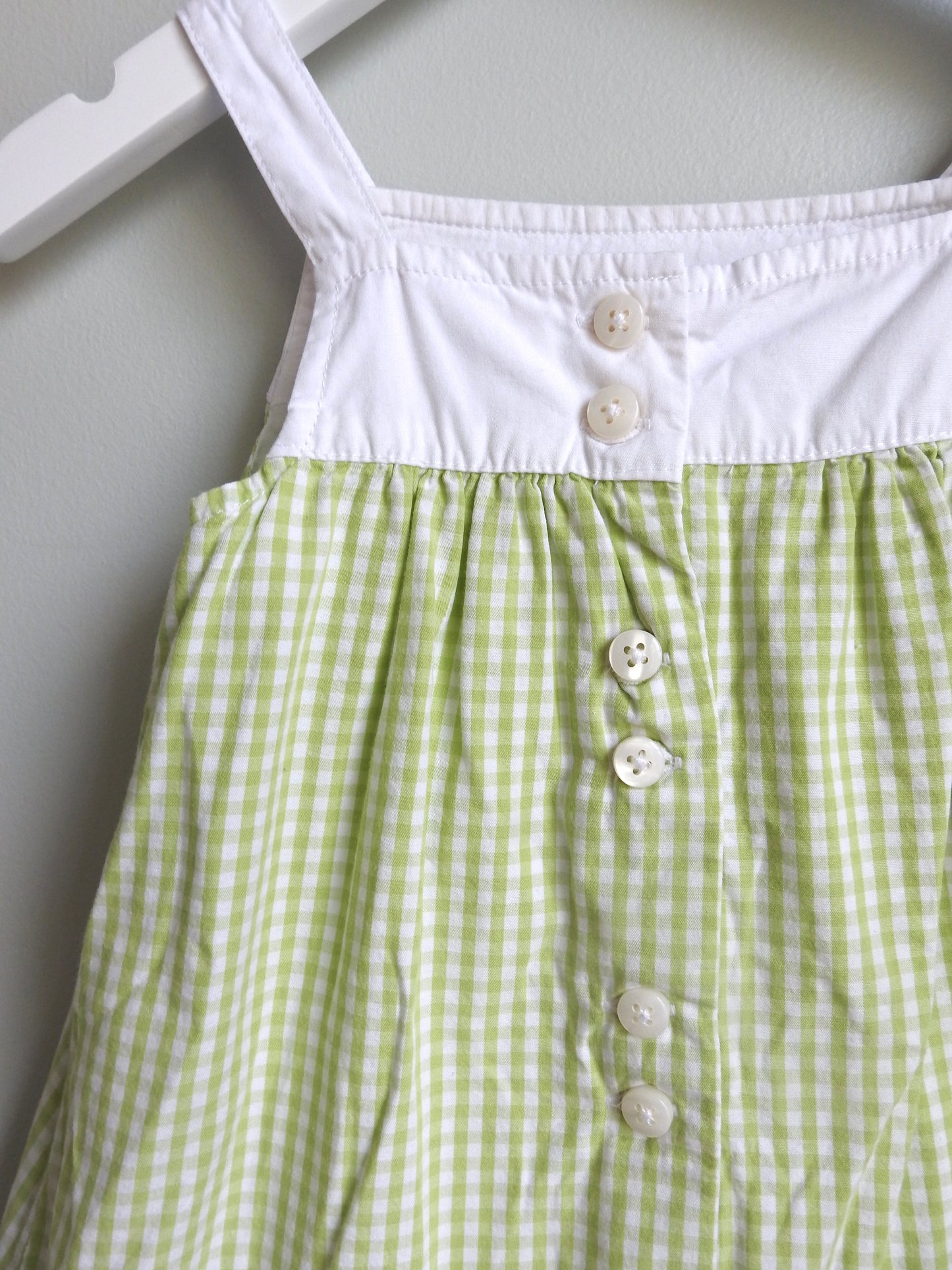 2008 Gymboree Green Gingham Dress 6-12M