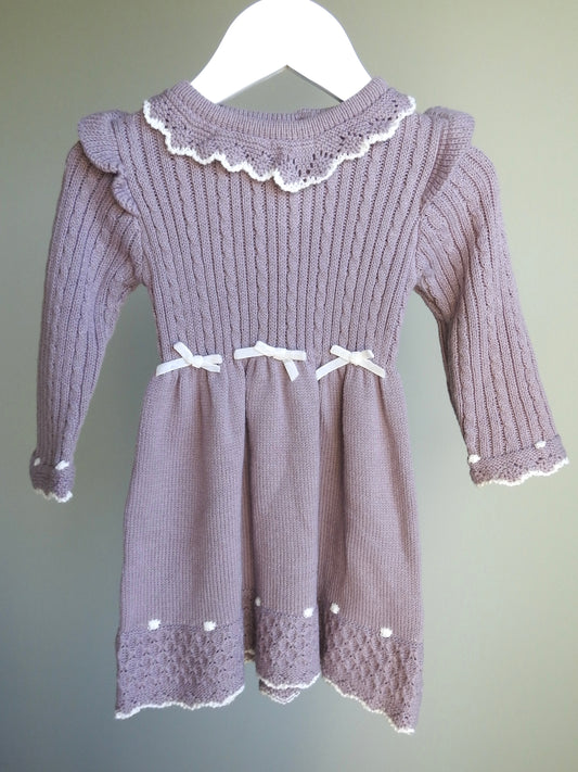 NWT Blueberi Boulevard Mauve Long Sleeve Knit Sweater Dress 18M