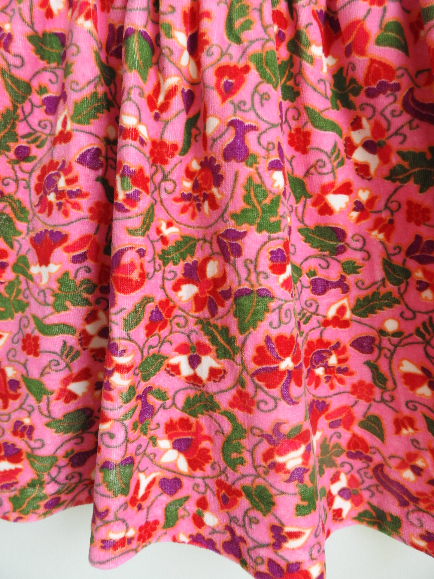 Vintage 90s/00s Hanna Andersson Pink Patterned Velour Dress 6-12M
