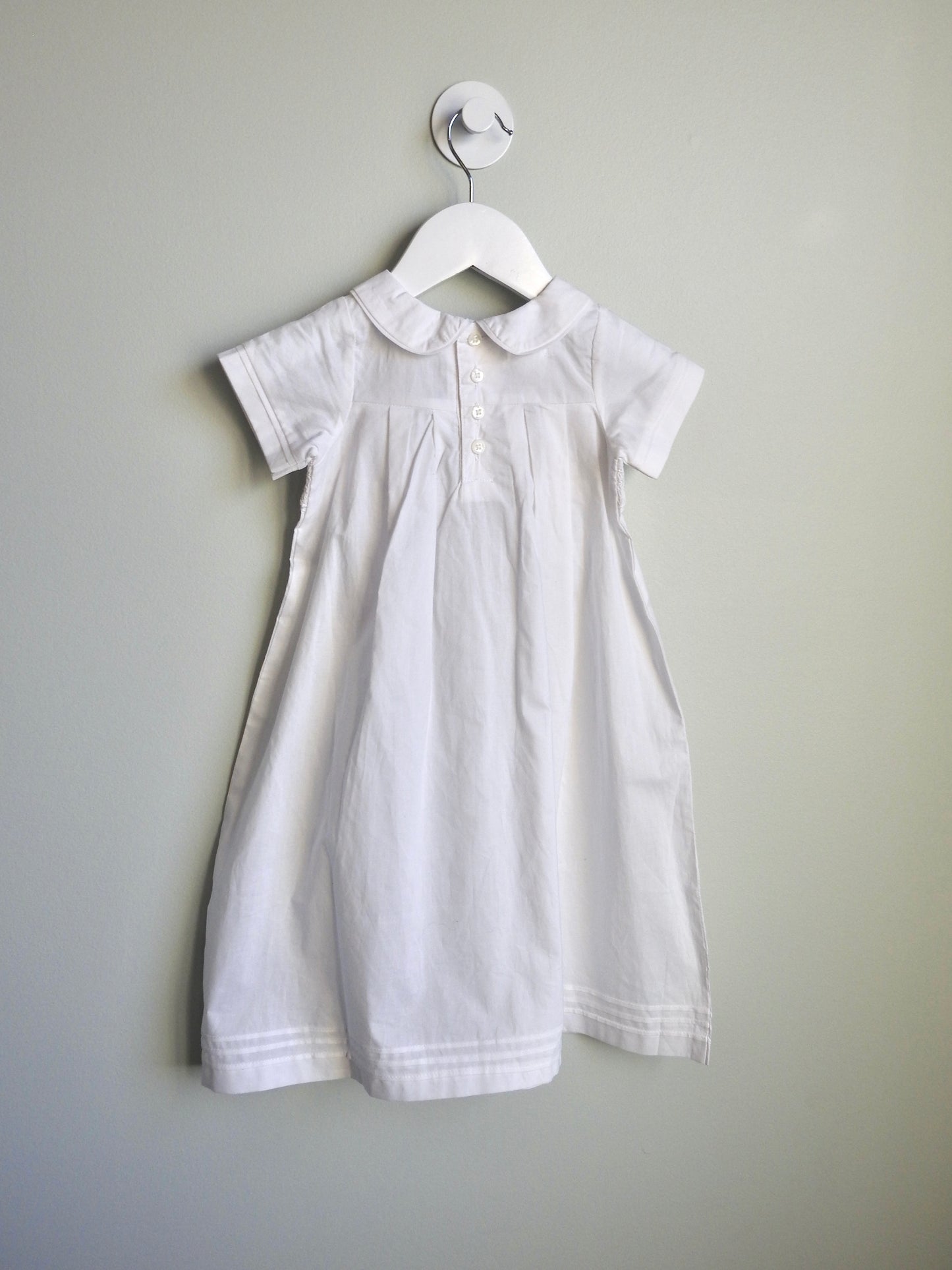 NWT Mud Pie White Smocked Christening Gown 0-6M