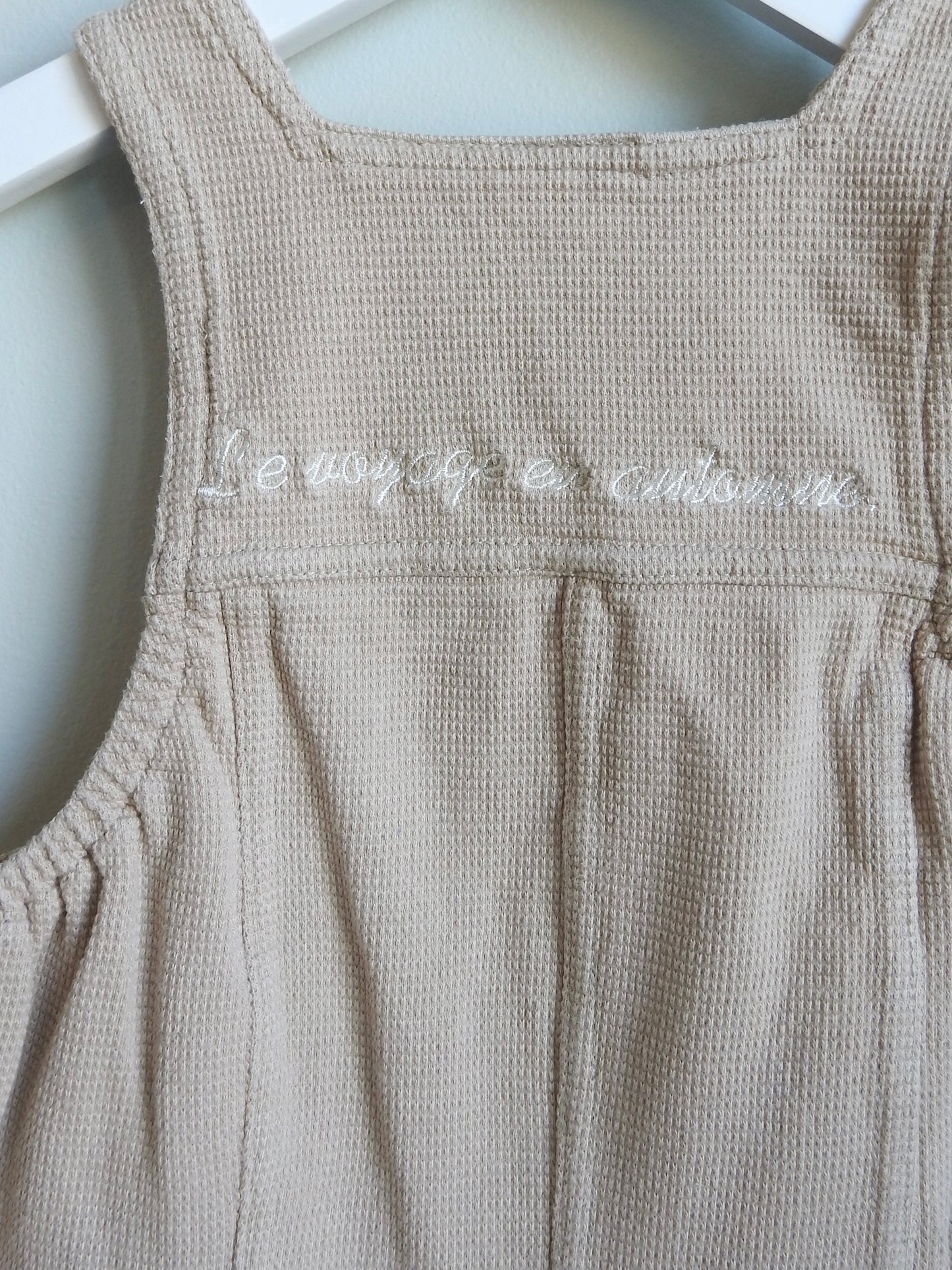 Vintage 90s Lullaby Club 'Le Petit Zebre' Beige Overalls 3-6M
